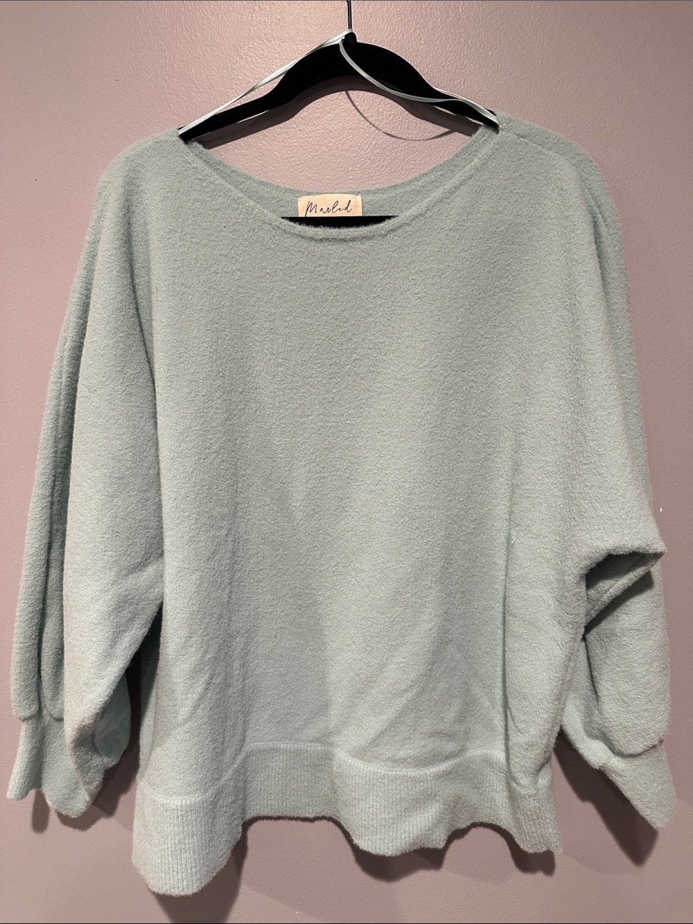 Marled Light Sage Crewneck Women's Sweater